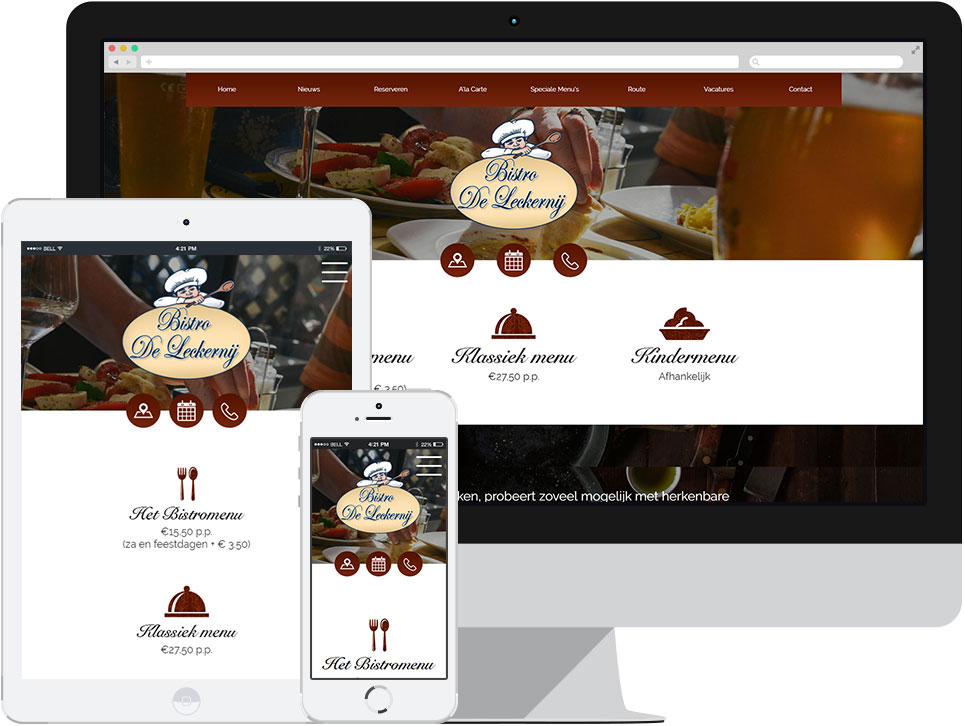 webdesign Bistro de Leckernij Kaatsheuvel door Robiz.nl Webdesign & Webhosting