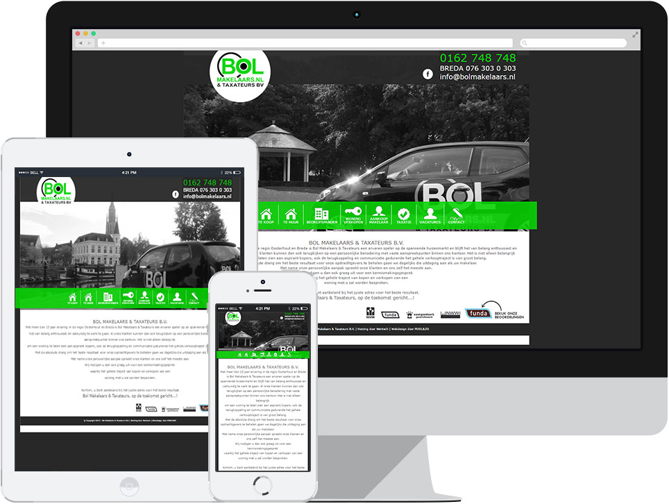 webdesign Bol Makelaars Oosterhout door Robiz.nl Webdesign & Webhosting