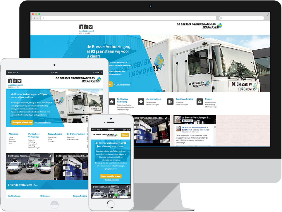 webdesign De Bresser Verhuizingen Oisterwijk door Robiz.nl Webdesign & Webhosting