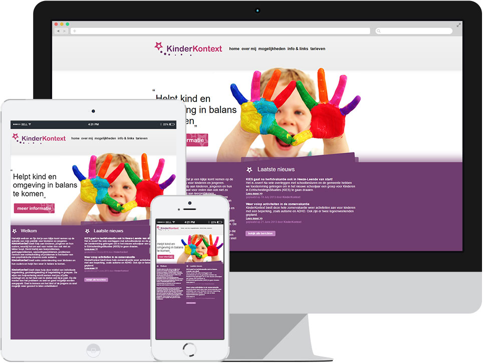 webdesign KinderKontext Heeze door Robiz.nl Webdesign & Webhosting